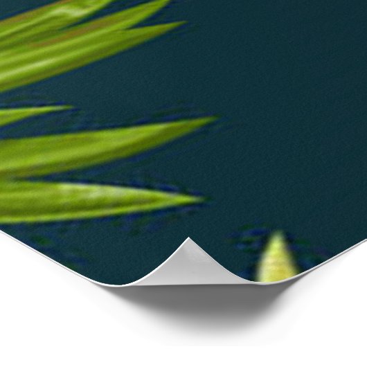 Bulrush Lily Flowers Bird Heron Floral Landschap Poster (Hoek)