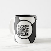 Bulseye QR-code Tweekleurige Koffiemok (Voorkant links)