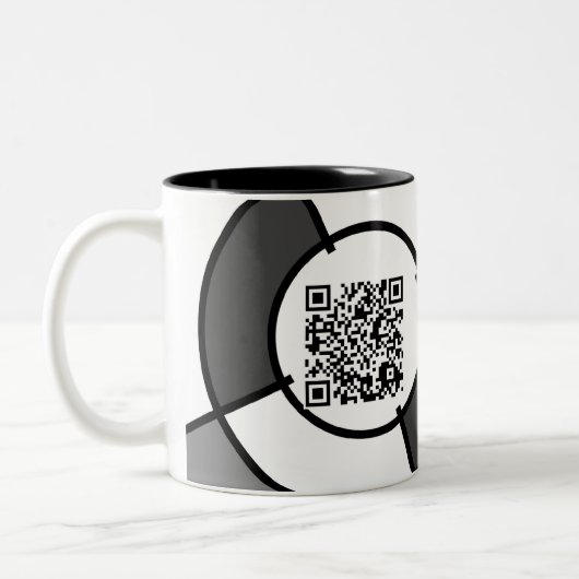 Bulseye QR-code Tweekleurige Koffiemok (Links)