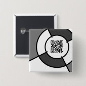 Bulseye QR-code Vierkante Button 5,1 Cm (Voorkant /achterkant)