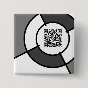 Bulseye QR-code Vierkante Button 5,1 Cm