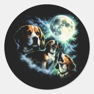 Bulterriër Huilt naar de Maan – Jachthond Nacht Ronde Sticker