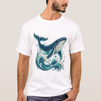 Bultrug met turquoise oceaangolven t-shirt