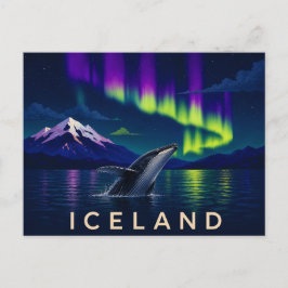 Bultrug onder het Noorderlicht | Iconisch IJsland Briefkaart