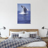 Bultrug springt uit het water (Megaptera Canvas Afdruk (Insitu (Slaapkamer))