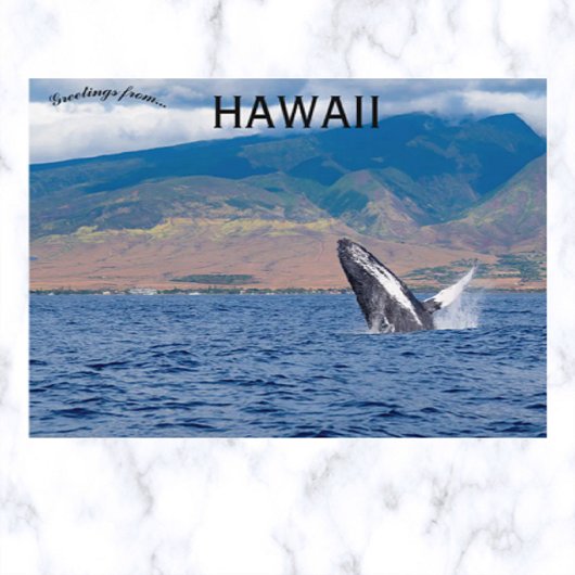 Bultrug walvis die Lahaina Hawaii breekt Briefkaart