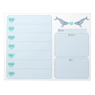 Bultrug walvis hart weekplanner notitieblok