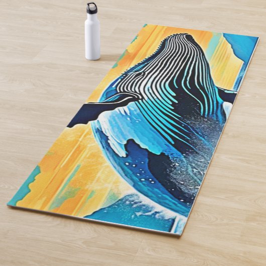 Bultrug Walvis Oceaan Vrijheid Sprong Design Yogamat (In situ)