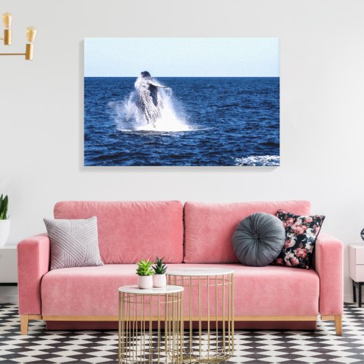 Bultrug walvis stretched canvas Print (Insitu (Woonkamer))