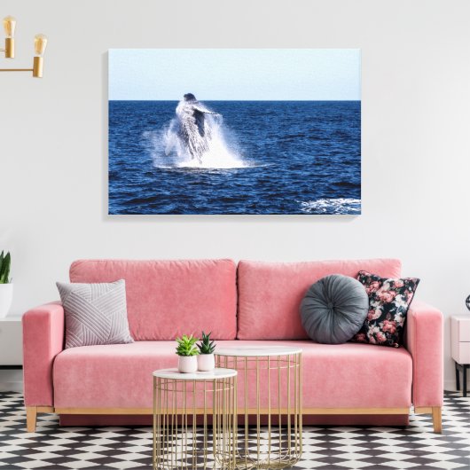 Bultrug walvis stretched canvas Print (Insitu (Woonkamer))