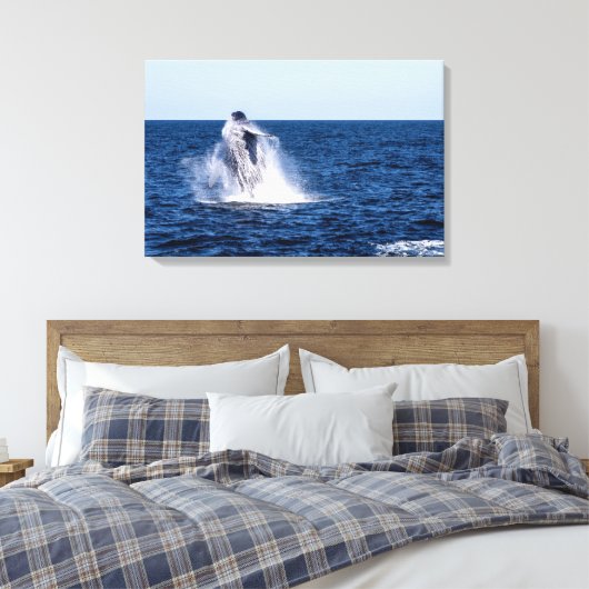 Bultrug walvis stretched canvas Print (Insitu (Slaapkamer))