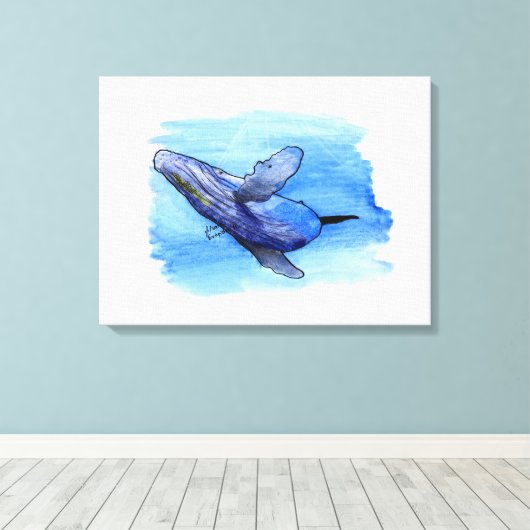 bultrug walvis tekening canvas (Insitu (Houten vloer))