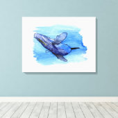 bultrug walvis tekening canvas afdruk (Insitu (Houten vloer))