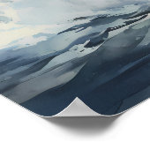 bultrug walvis Waterverf schilderij Poster (Hoek)