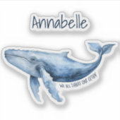 Bultrug Whale Ocean Conservation gepersonaliseerd Sticker (Voorkant)