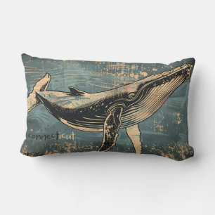 Bultrug Whale Woodcut Sierkussen Kussen
