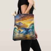 Bultruggen bij Sunset Design van het rijke AMeN Gi Tote Bag (Dichtbij)