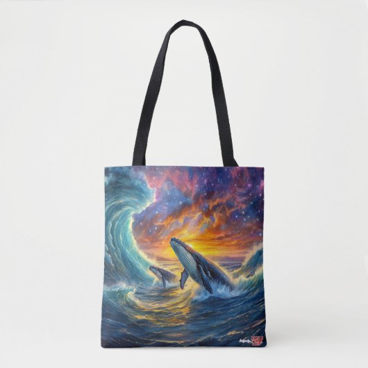 Bultruggen in ruimteontwerp door Rich AMeN Gill Tote Bag (Voorkant)