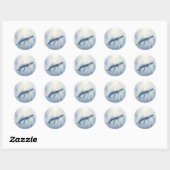 Bultrugwalgouache Oceaan Ronde Sticker (Vel)