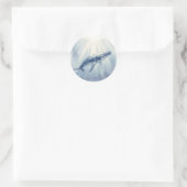 Bultrugwalgouache Oceaan Ronde Sticker (Tas)