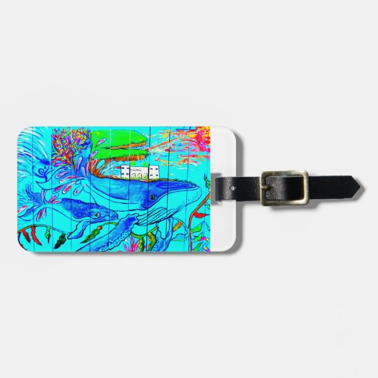 bultrugwalvis en baby bagagelabel (Voorkant horizontaal)