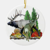 Bulullenbuck hert keramisch ornament (Voorkant)