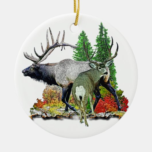 Bulullenbuck hert keramisch ornament (Voorkant)
