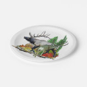 Bulullenbuck hert papieren bordje (Gekanteld)