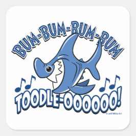 BUM BUM HAAI door Jeff Willis Art Vierkante Sticker