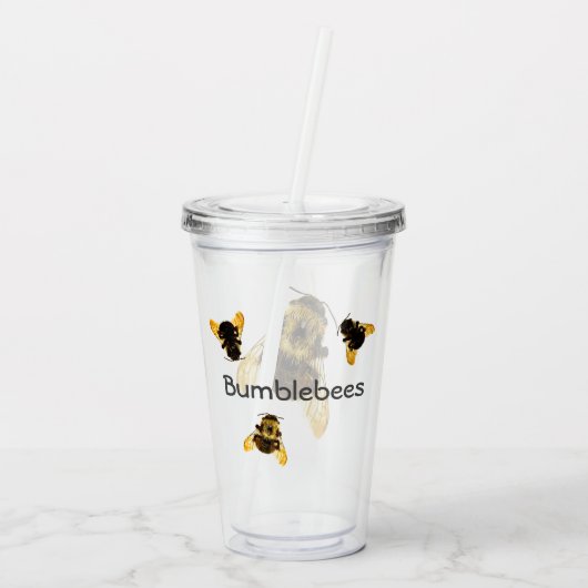 Bumbelbijen optische illusie fotografisch acryl drinkbeker (Achterkant)