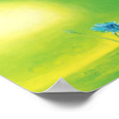 Bumble beb vliegt over een weide poster (Hoek)