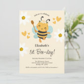 Bumble Bee 1e Bijendag Verjaardagsfeest Kaart (Staand voorkant)