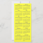 Bumble Bee 2012 Calendar Bladwijzer Rack Kaart (Achterkant)