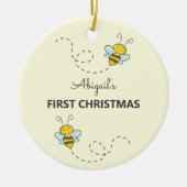 Bumble Bee Aangepast eerste kerstfeest Keramisch Ornament (Voorkant)