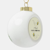 Bumble Bee Aangepast eerste kerstfeest Keramische Bal Ornament (Links)