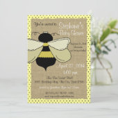Bumble Bee and Burlap Vrijgezellenfeest Kaart (Staand voorkant)