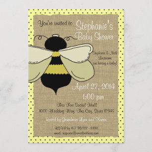 Bumble Bee and Burlap Vrijgezellenfeest Kaart