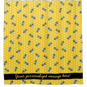 Bumble Bee and Honeycomb Pattern Douchegordijn (Voorkant)