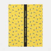 Bumble Bee and Honeycomb Pattern Fleece Deken (Voorkant)