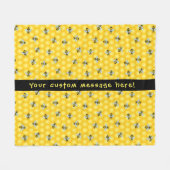 Bumble Bee and Honeycomb Pattern Fleece Deken (Voorkant (Horizontaal))