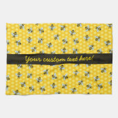 Bumble Bee and Honeycomb Pattern Theedoek (Horizontaal)