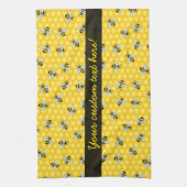 Bumble Bee and Honeycomb Pattern Theedoek (Verticaal)