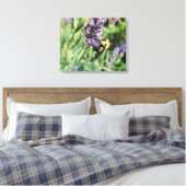 Bumble Bee and Lavender Stretched Canvas Print (Insitu (Slaapkamer))