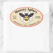Bumble Bee Apiary Naam Honing Jar Stickers (Tas)