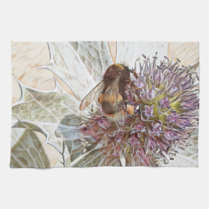Bumble Bee Art Style print theedoek