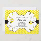 Bumble Bee Babee Birthday gele Uitnodiging (Voorkant)