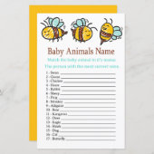 Bumble Bee Baby Animals Name Game (Voorkant / Achterkant)