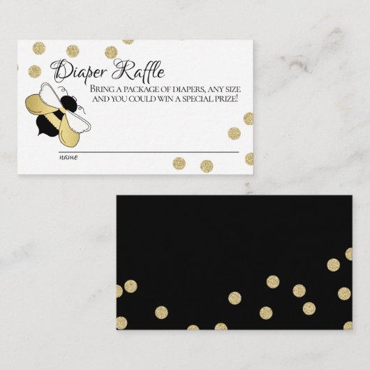 Bumble Bee Baby Luier Raffle Informatiekaartje (Voorkant / Achterkant)