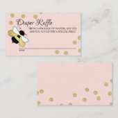 Bumble Bee Baby Luier Raffle Roze Informatiekaartje (Voorkant / Achterkant)