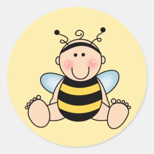 Bumble Bee Baby Ronde Sticker (Voorkant)
